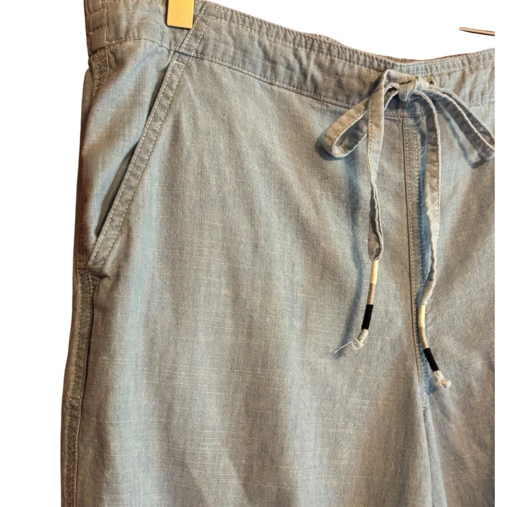 J.Crew Tie Waist Seaside Pants Size M Coastal Preppy Nautical Vacation Travel